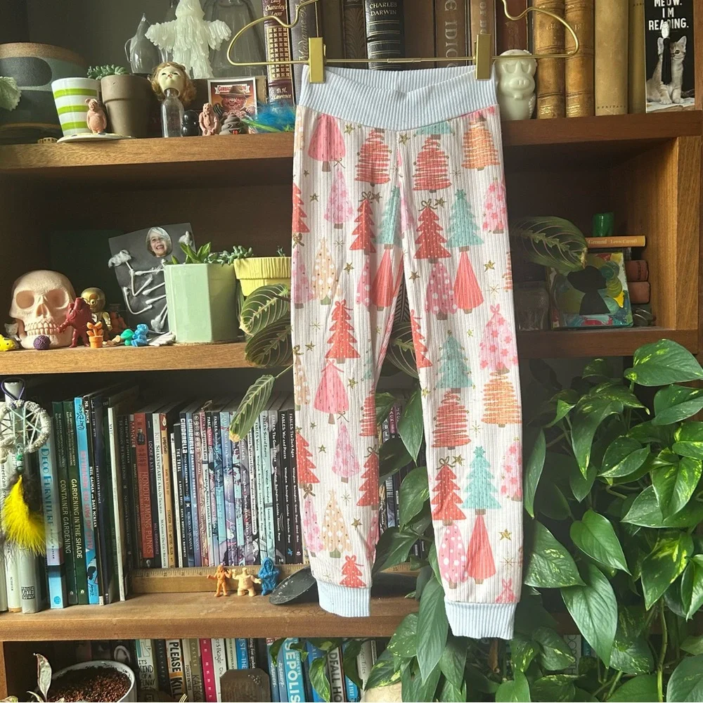 Festive Christmas Tree Print Pajama Pants Leggings by Limitless Bootique